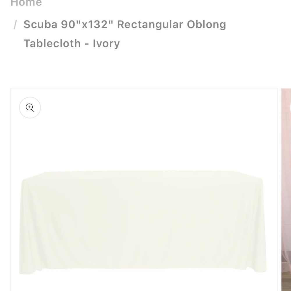 Ivory Rectangular Tablecloth